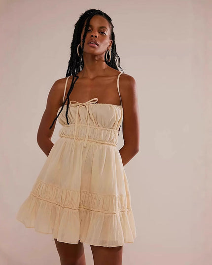 Valence | Mini Dress Smocked Bust Straps