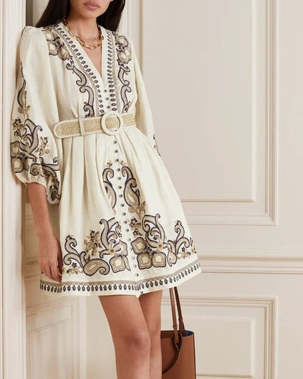 Marigold | Embroidered Boho Dress