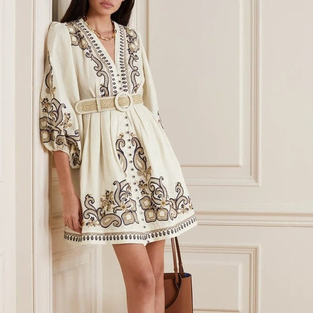 Marigold | Embroidered Boho Dress