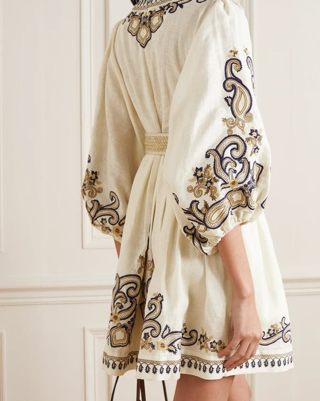 Marigold | Embroidered Boho Dress