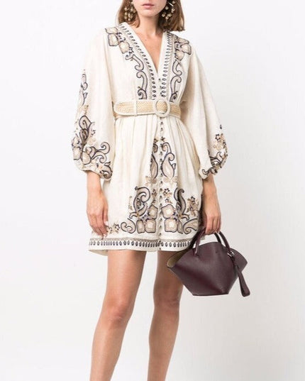 Marigold | Embroidered Boho Dress