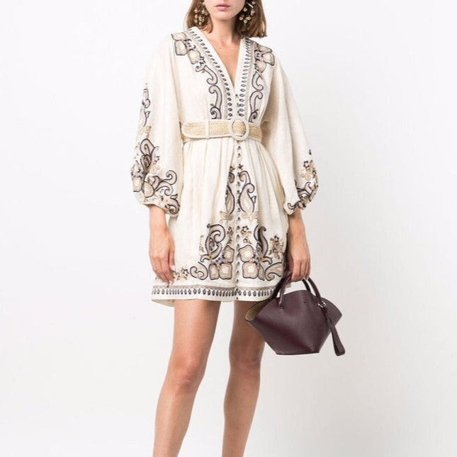 Marigold | Embroidered Boho Dress