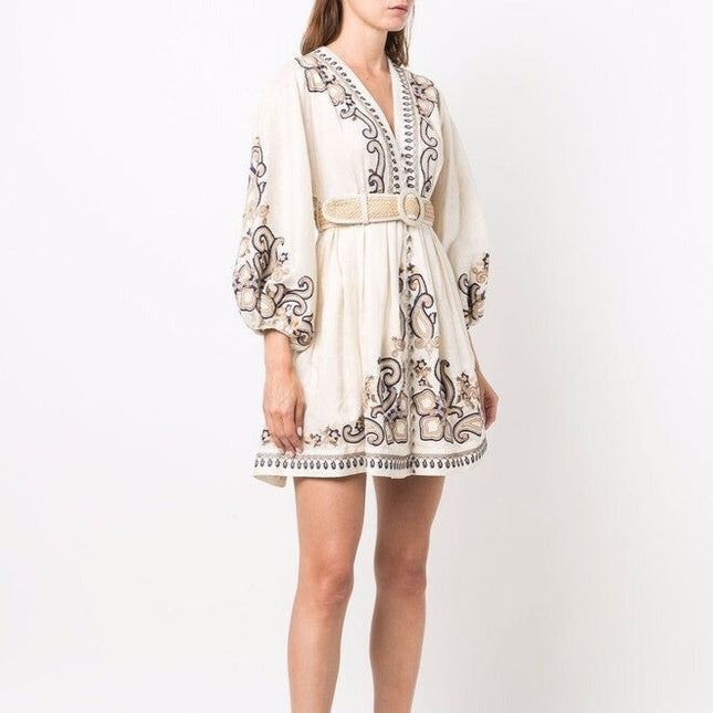 Marigold | Embroidered Boho Dress