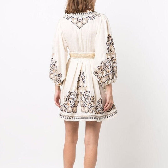Marigold | Embroidered Boho Dress