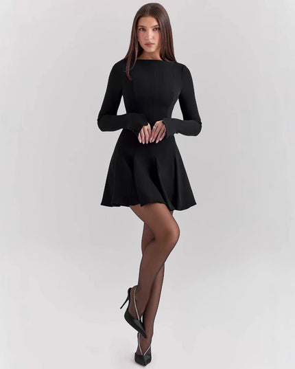 Elara | Long Sleeve Structured Mini Dress