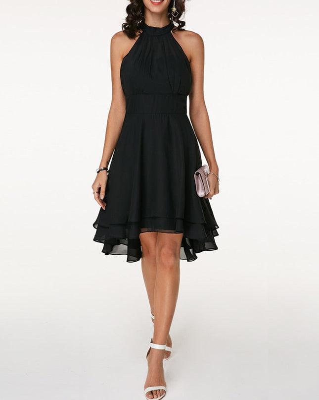 Lyra | Halter Neck Dress Layered Skirt