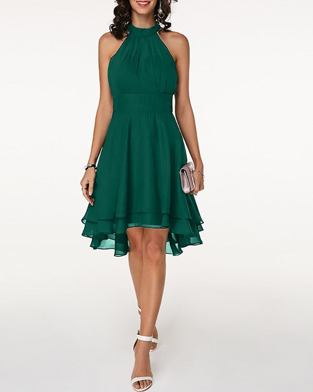 Lyra | Halter Neck Dress Layered Skirt