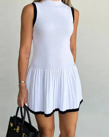 Nova | Sleeveless Pleated Mini Dress - Lumina
