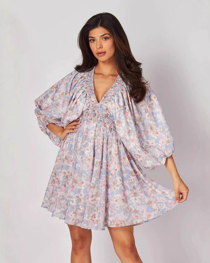 Elara | Chiffon Short Dress Floral