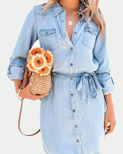 Zoe | Denim Shirt Dress Button Down