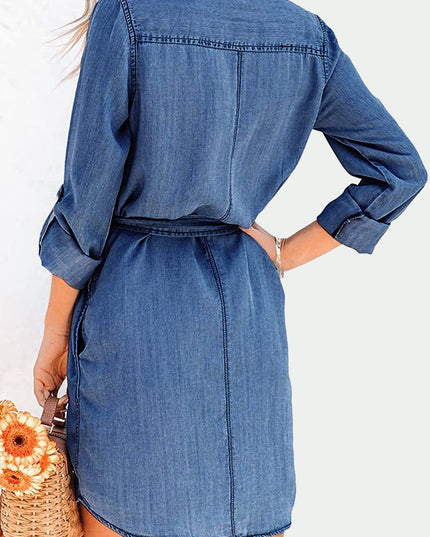 Zoe | Denim Shirt Dress Button Down