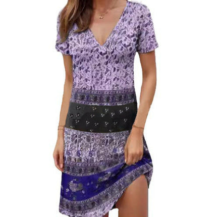 Kira | Mini Dress Relaxed Patchwork Boho