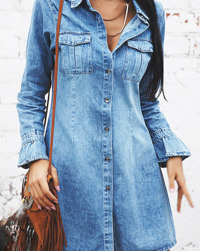 Azure Willow | Denim Shirt Dress