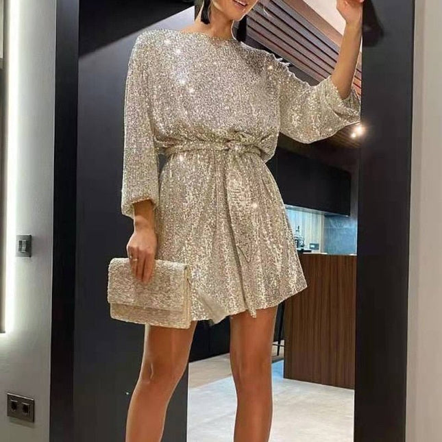 Aria Sapphire | Sequin Mini Dress