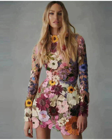 Nova | Mini Dress Floral Embroidery
