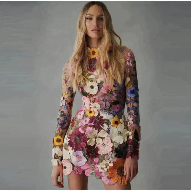 Nova | Mini Dress Floral Embroidery