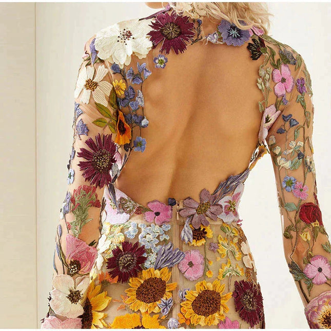 Nova | Mini Dress Floral Embroidery