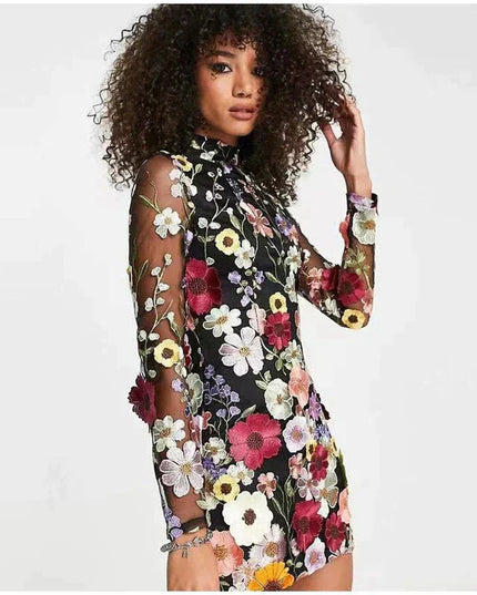 Nova | Mini Dress Floral Embroidery