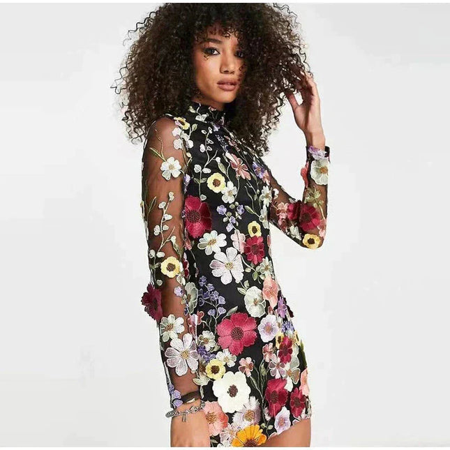 Nova | Mini Dress Floral Embroidery
