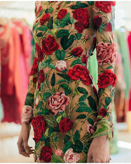 Nova | Mini Dress Floral Embroidery