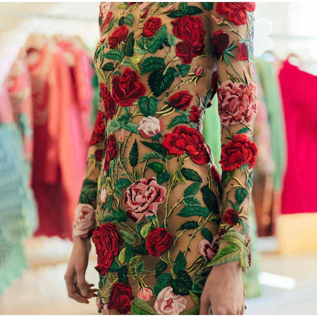 Nova | Mini Dress Floral Embroidery