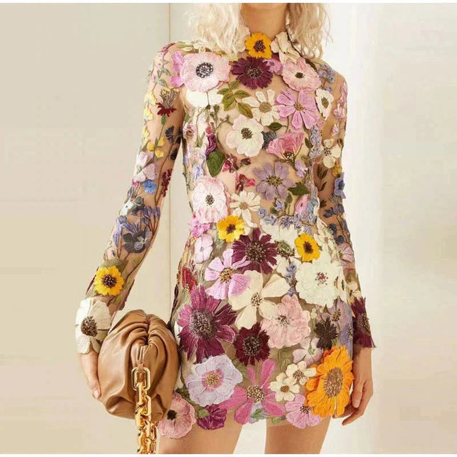 Nova | Mini Dress Floral Embroidery