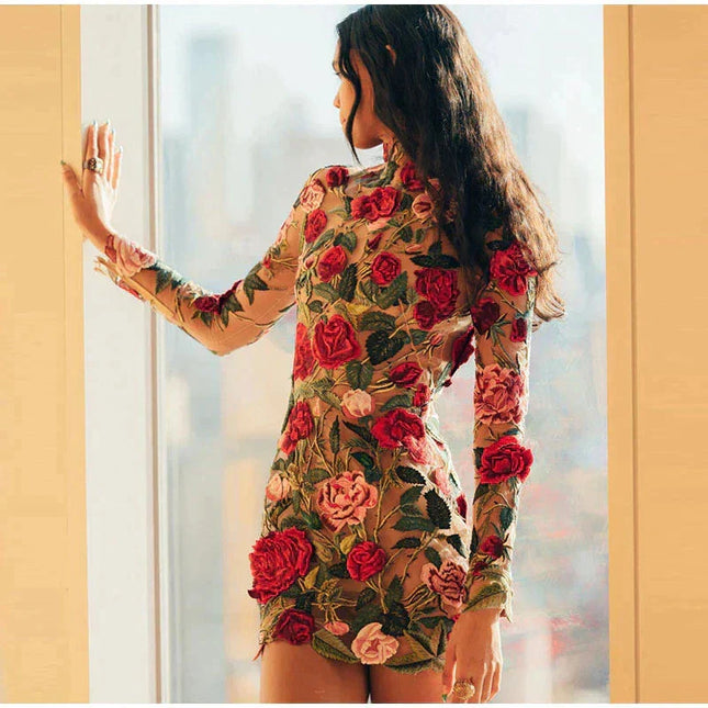 Nova | Mini Dress Floral Embroidery