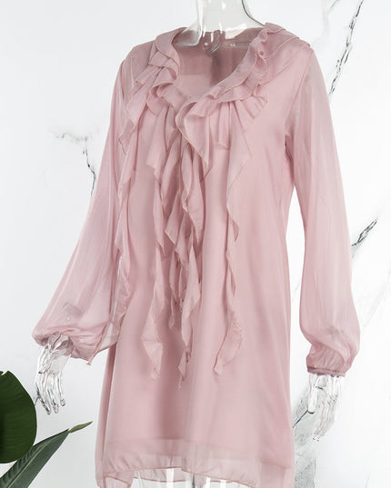 Mira | Knee Length Flowy Dress V-Neck