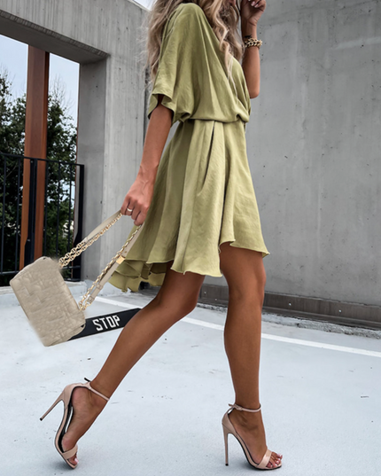 Nova | Wrap Dress V-Neck Short Sleeve