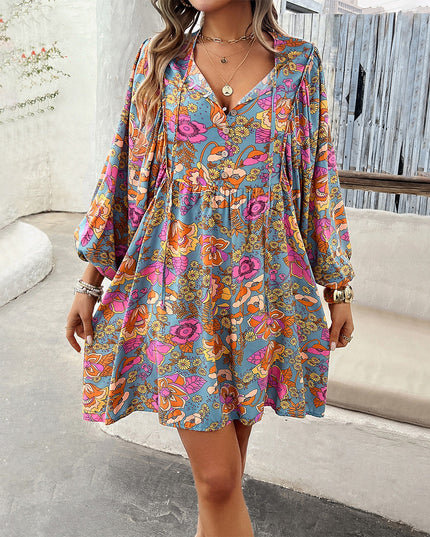 Nova | Short Dress Rayon Floral Print