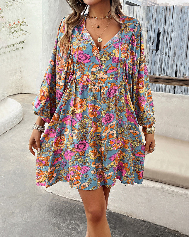 Nova | Short Dress Rayon Floral Print
