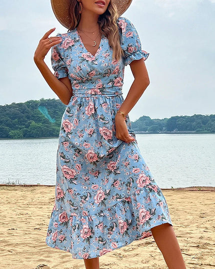 Astra Floral Print Midi | Midi Dress