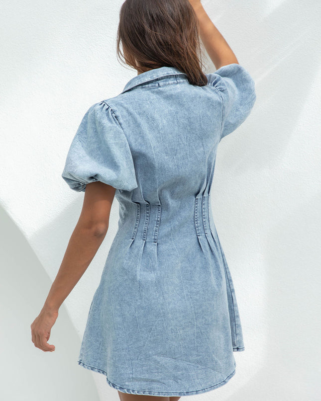 Nova | Denim Mini Dress Button Down
