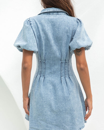 Nova | Denim Mini Dress Button Down