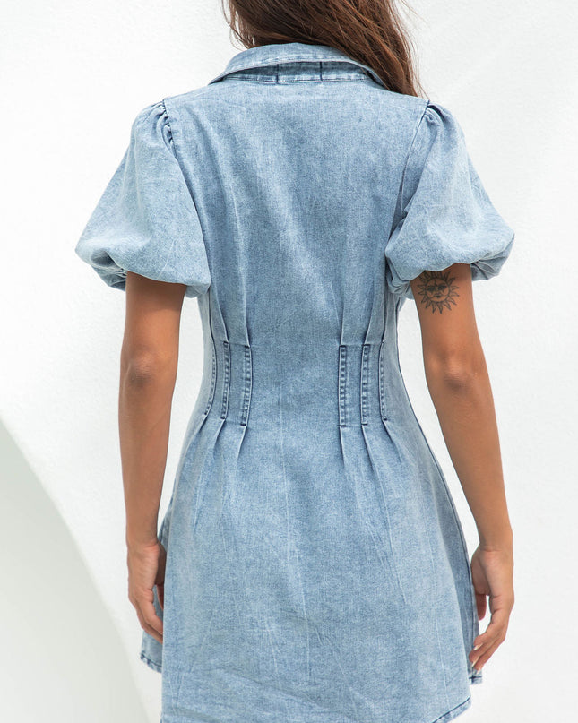 Nova | Denim Mini Dress Button Down