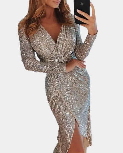 Elara | Sequin Dress With Wrap Style