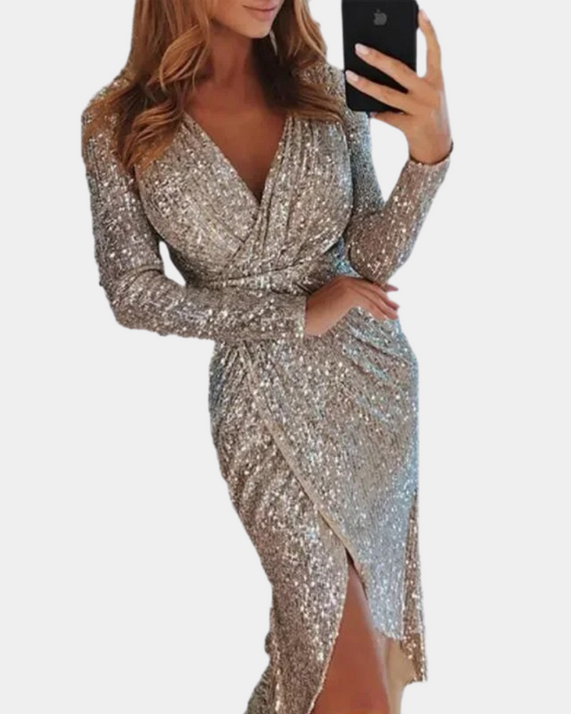 Elara | Sequin Dress With Wrap Style