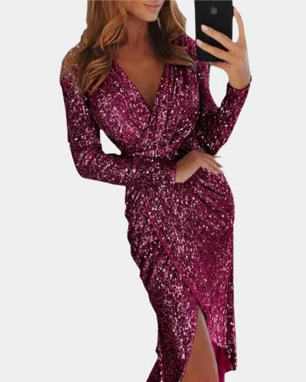 Elara | Sequin Dress With Wrap Style