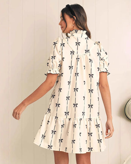 Elara Cotton Bow Daydream | A-Line Dress