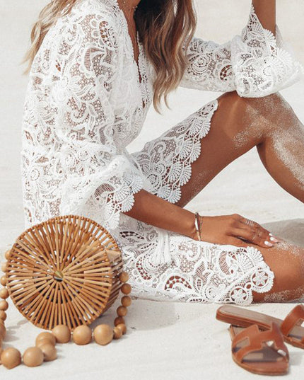 Nova | Lace Cover-Up Sheer V-Neck
