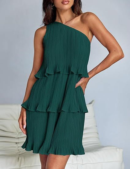 Nova | Pleated One-Shoulder Dress