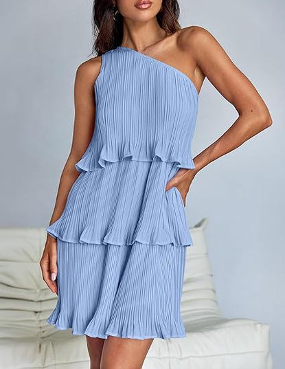 Nova | Pleated One-Shoulder Dress
