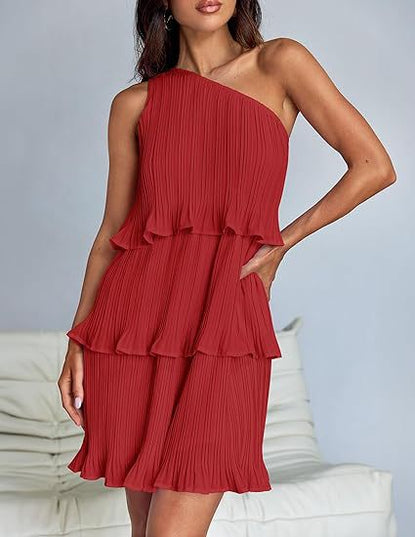 Nova | Pleated One-Shoulder Dress