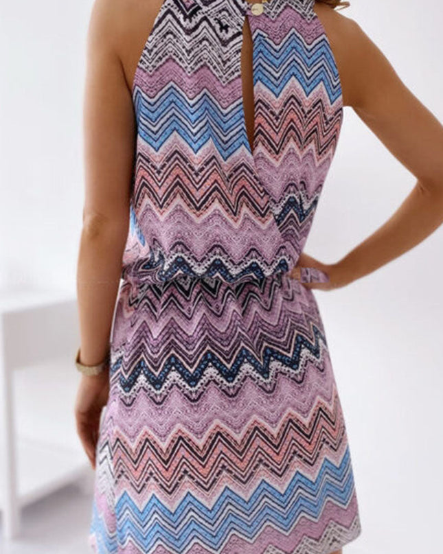 Lyra | Sleeveless Dress Chevron Pattern