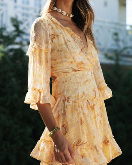 Lyra | V-Neck Dress Floral Print