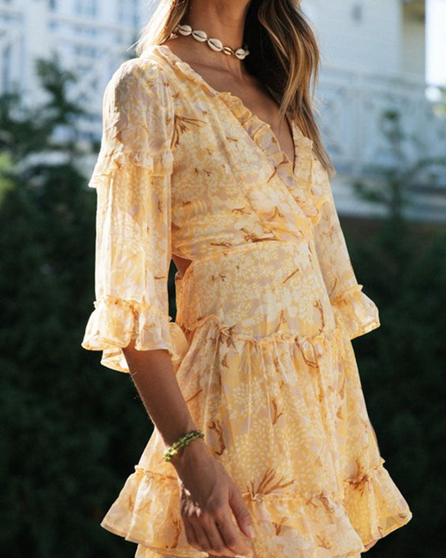 Lyra | V-Neck Dress Floral Print