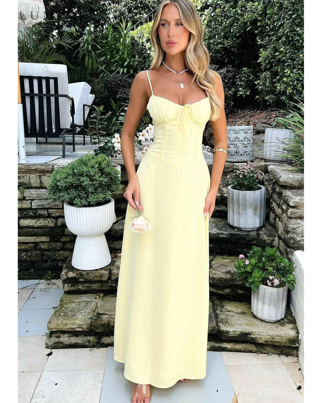 Maelys - Lace-Up Sleeveless Maxi Dress