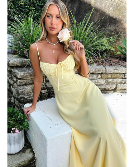 Maelys - Lace-Up Sleeveless Maxi Dress