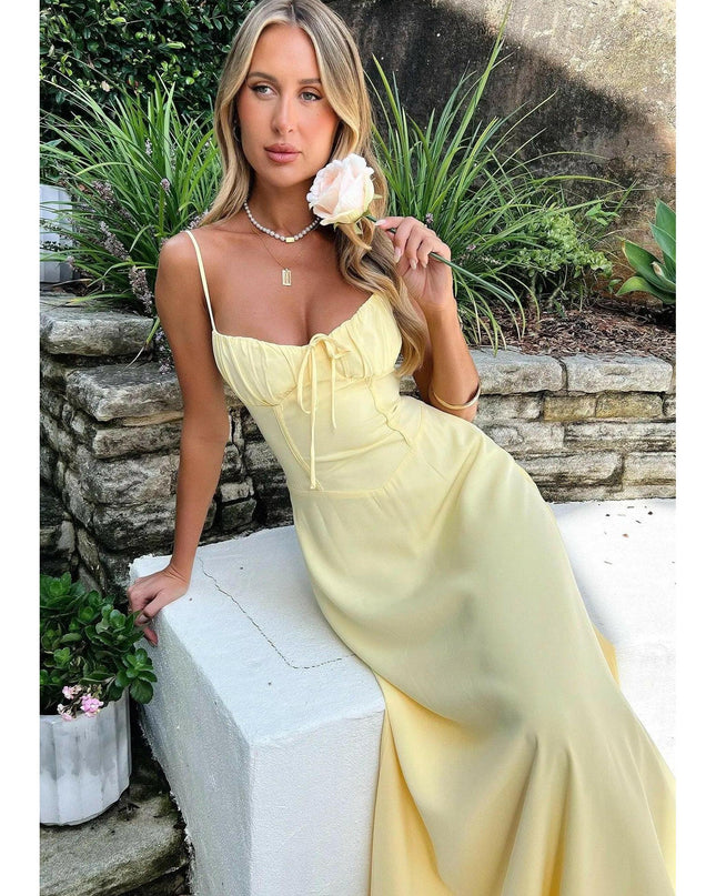 Maelys - Lace-Up Sleeveless Maxi Dress