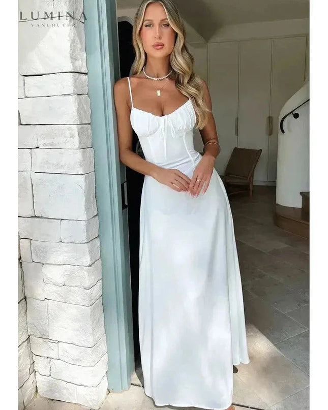 Maelys - Lace-Up Sleeveless Maxi Dress